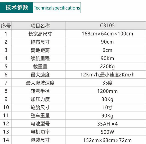 电动皋兰尘推车C3105